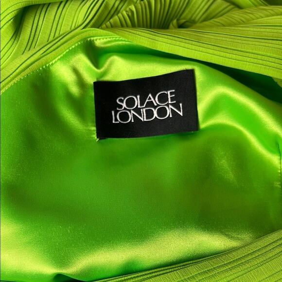 Solace London Adira One Shoulder Pleated Green Maxi Dress Size 0 - Picture 8 of 9